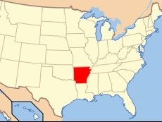 Арканзас на карте США