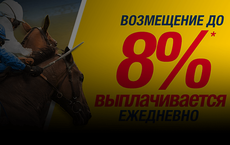Ежедневное возмещение на скачках до 8% от БК BetCris