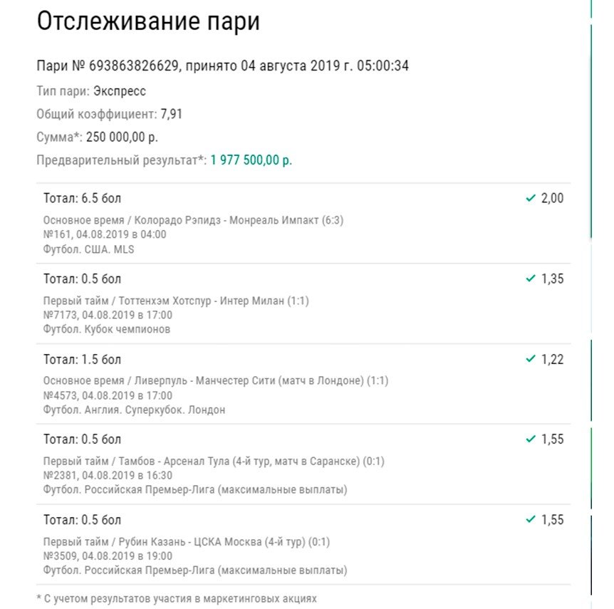 9 голов в МЛС и изящная двухходовка Фернандеса и Чалова принесли клиенту БК 2 миллиона рублей