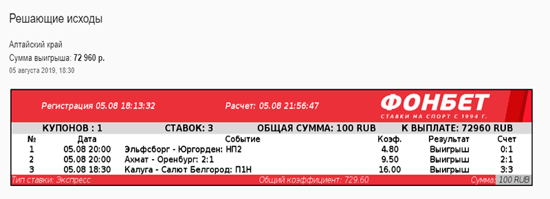 У клиента БК доехал экспресс с коэффициентом 729,60
