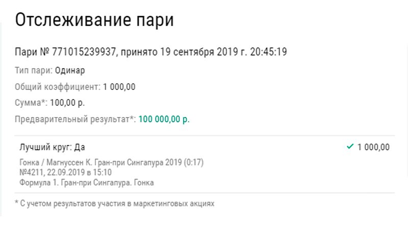 Кевин Магнуссен увеличил ставку беттора в тысячу раз
