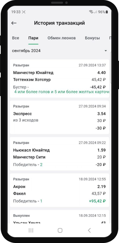 История пари в БК Леон