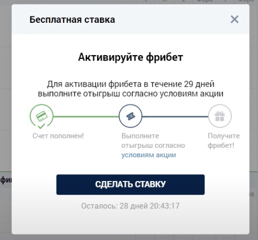 Процесс отыгрыша бонуса в БК Зенит