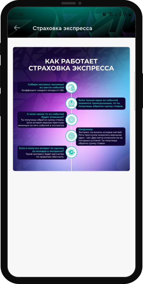 Условия акции Страховка экспресса в БК Pari