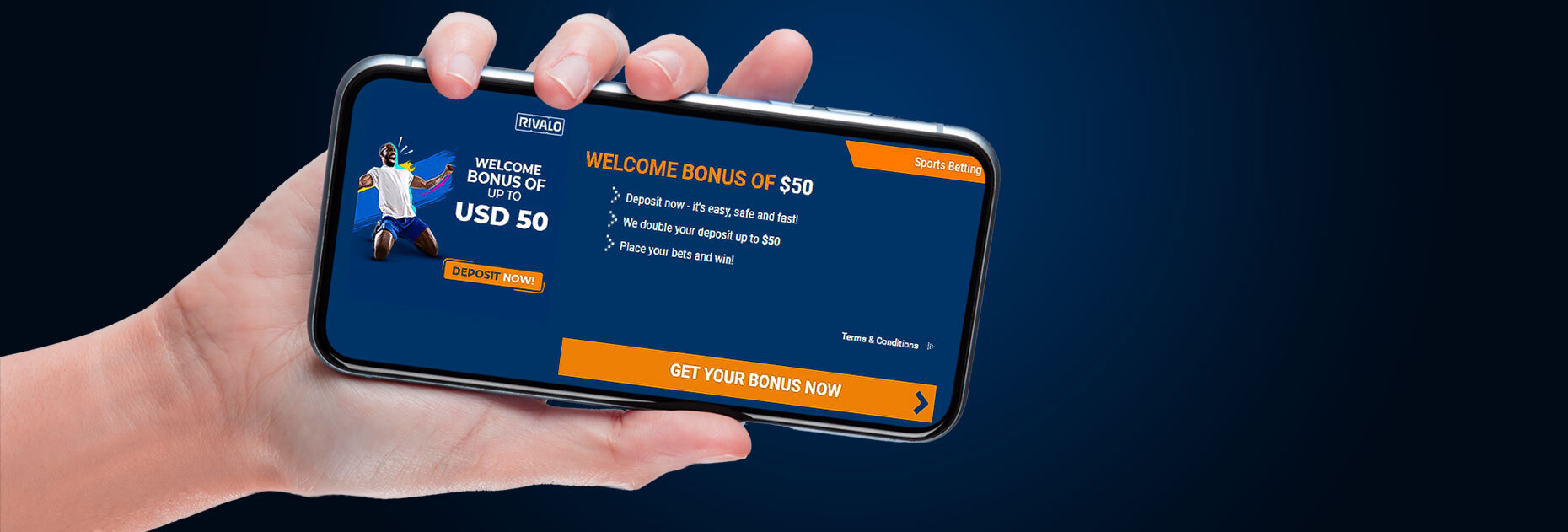 Приветственный бонус до 50$ от БК Rivalo