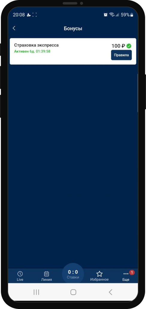 начисленный бонус по страховке в БК Зенит