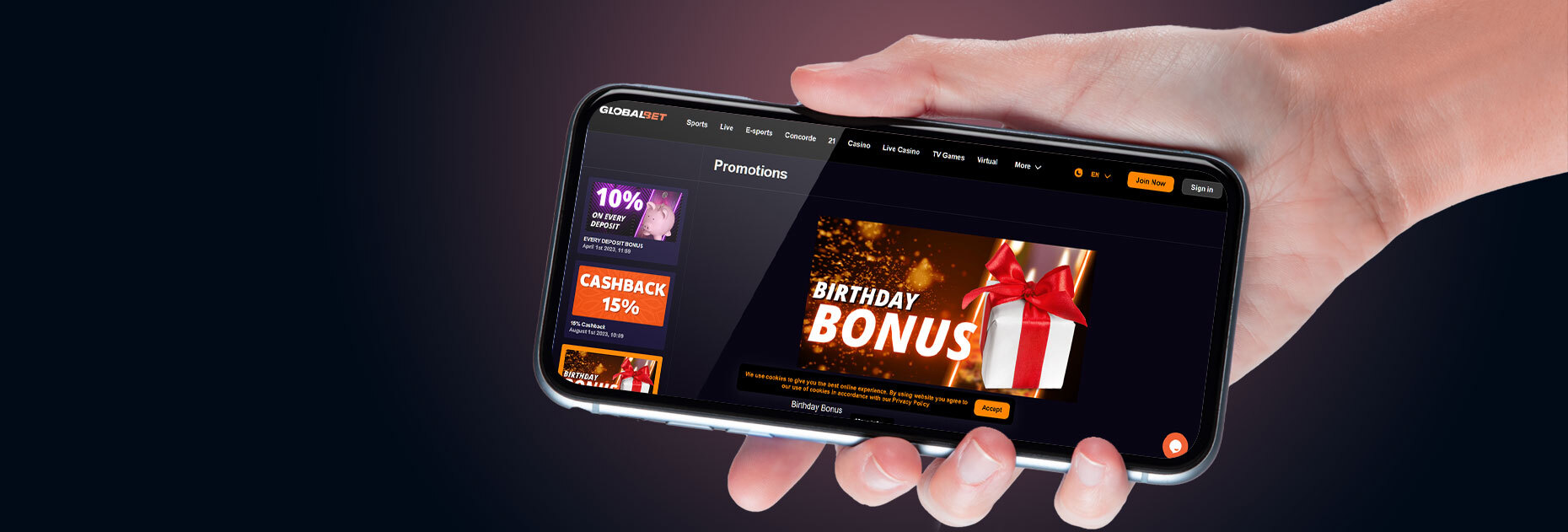 Фрибет на день рождения от БК Global Bet