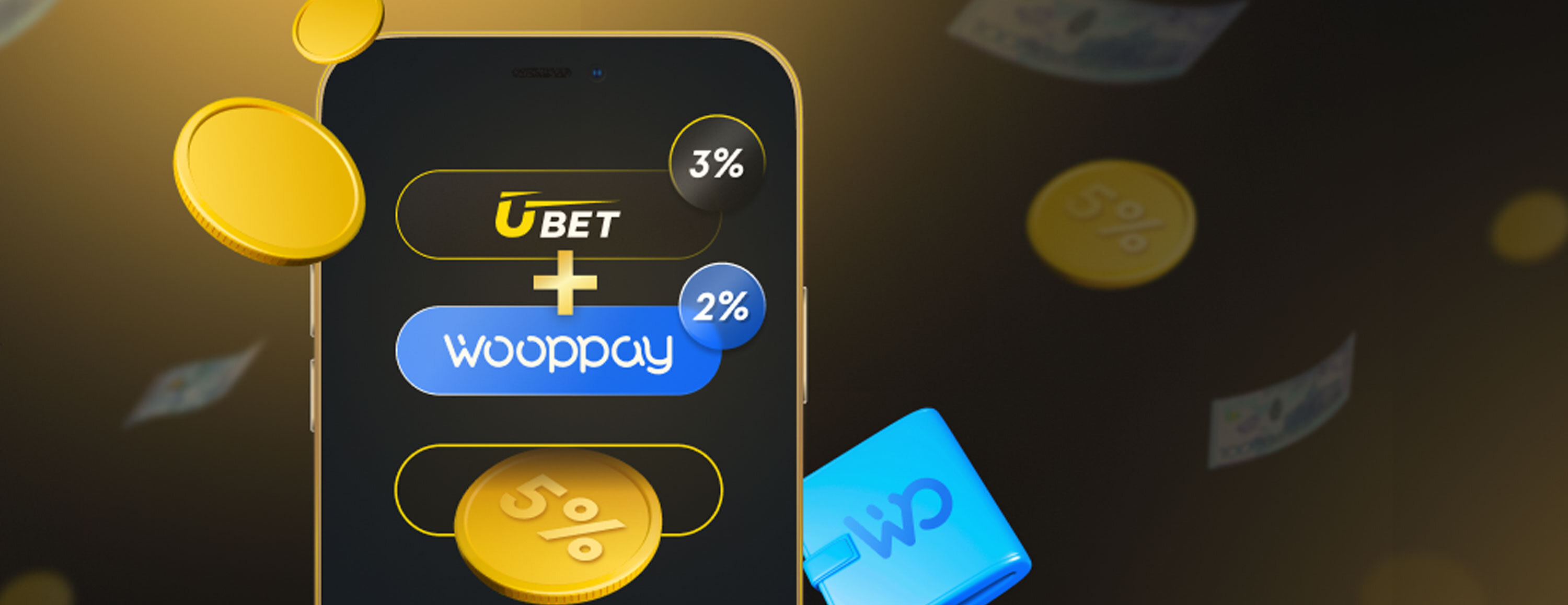 Кэшбэк 5% за пополнение через Wooppay от БК Ubet.kz