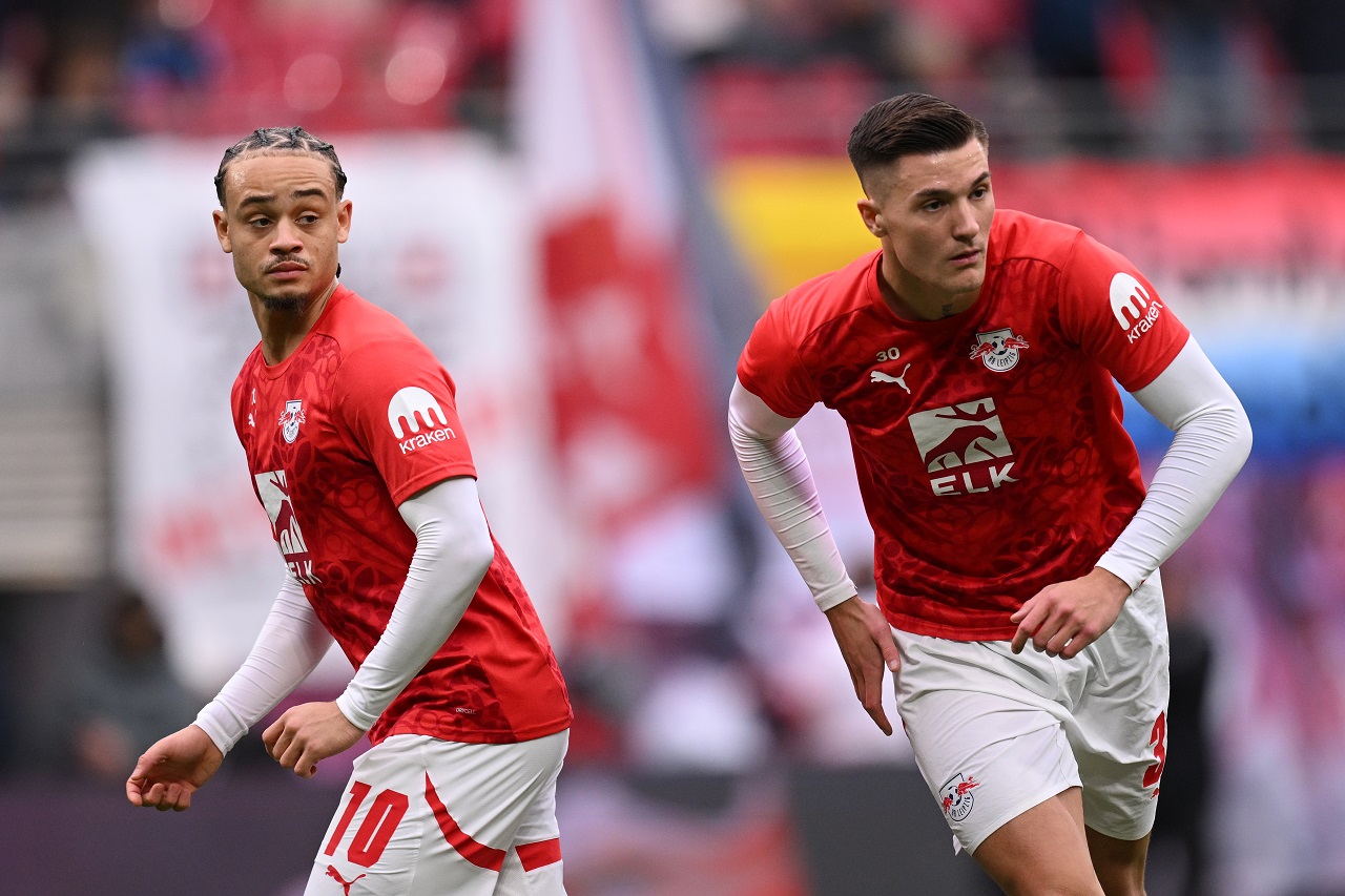 Хави Симонс и Беньямин Шешко, «Лейпциг» (фото: Stuart Franklin/Getty Images)