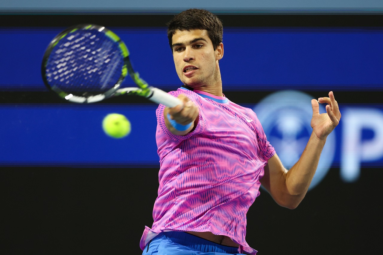 Карлос Алькарас, «Мастерс» в Майами (фото: Megan Briggs/Getty Images)