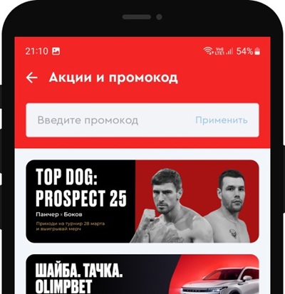 Ввод промокода в личном кабинете