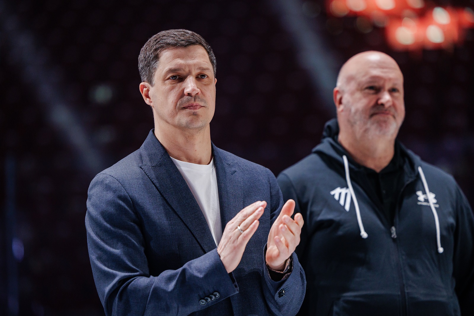 Генеральный директор ХК «Трактор» Иван Савин и главный тренер команды Бенуа Гру на закрытии сезона / hctraktor.org