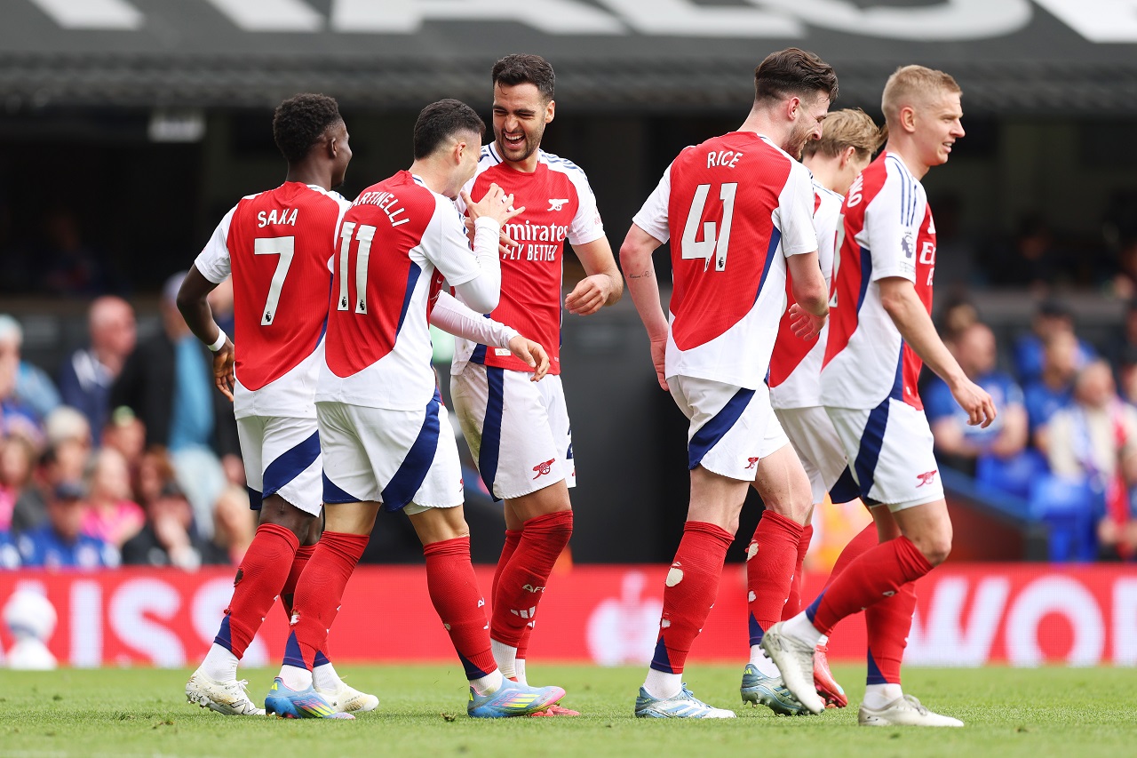 Букайо Сака, Габриэл Мартинелли, Микель Мерино, Деклан Райс, «Арсенал» (фото: Julian Finney/Getty Images)