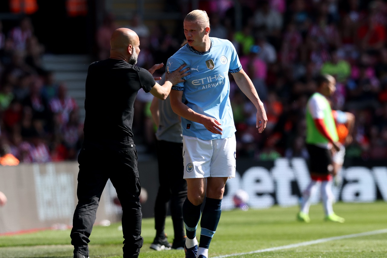 Хосеп Гвардиола и Эрлинг Холанд, «Манчестер Сити» (фото: Michael Steele/Getty Images)