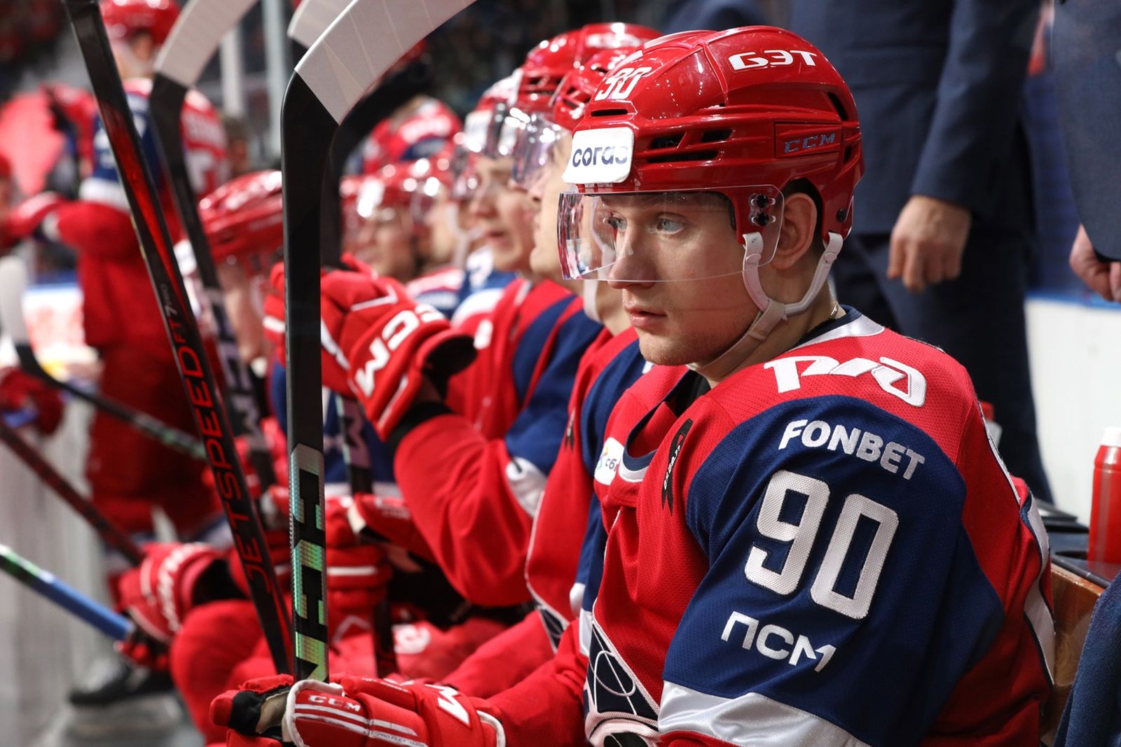 Нападающий «Локомотива» Александр Полунин в матче КХЛ с «Трактором» в ноябре 2024 года. Фото: hclokomotiv.ru