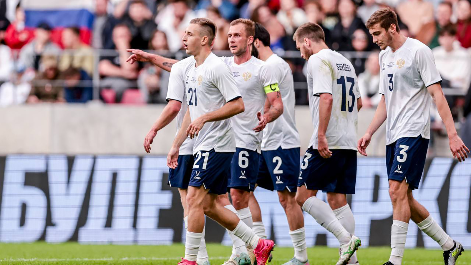 Футболисты сборной России в матче против Беларуси в июне 2025 года | Фото: телеграм-канал сборной России по футболу