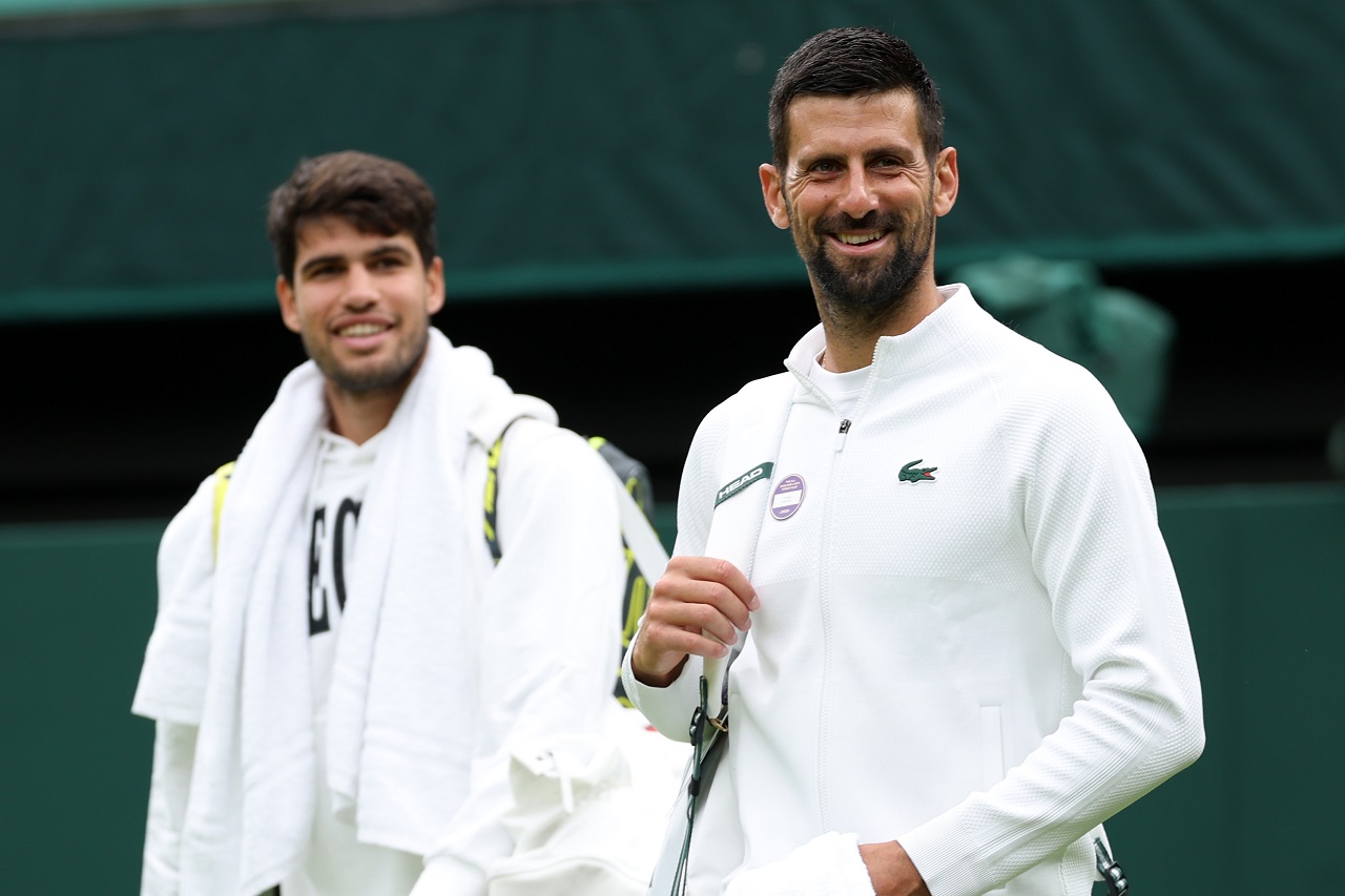 Карлос Алькарас и Новак Джокович, Уимблдон (фото: Clive Brunskill/Getty Images)