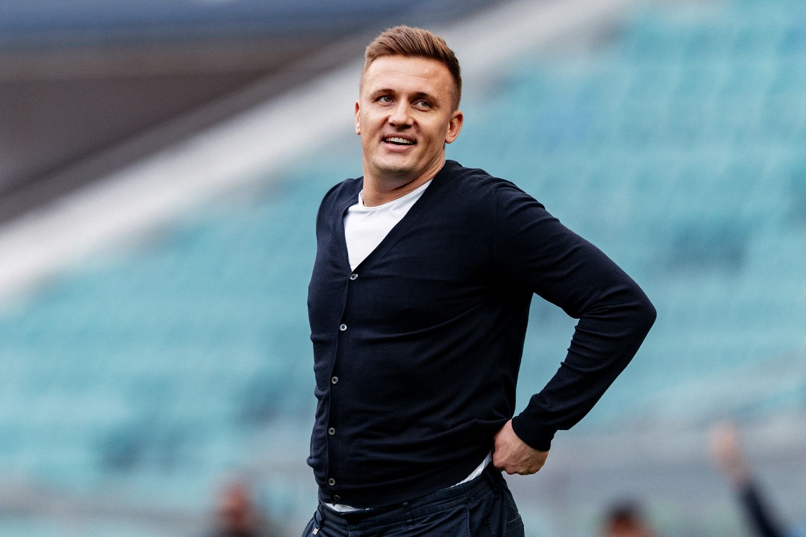 4 октября 2025 года. 5 октября 2025 года. Главный тренер «Пари НН» Алексей Шпилевский в выездном матче 11-го тура РПЛ с «Сочи». Фото: fcnn.ru