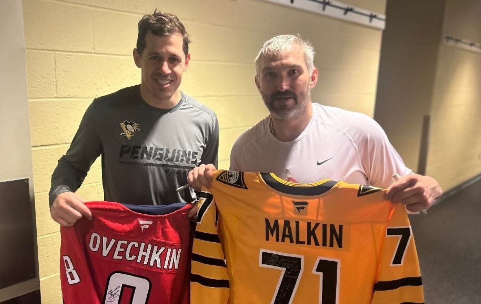 Российские звезды НХЛ Евгений Малкин и Александр Овечкин