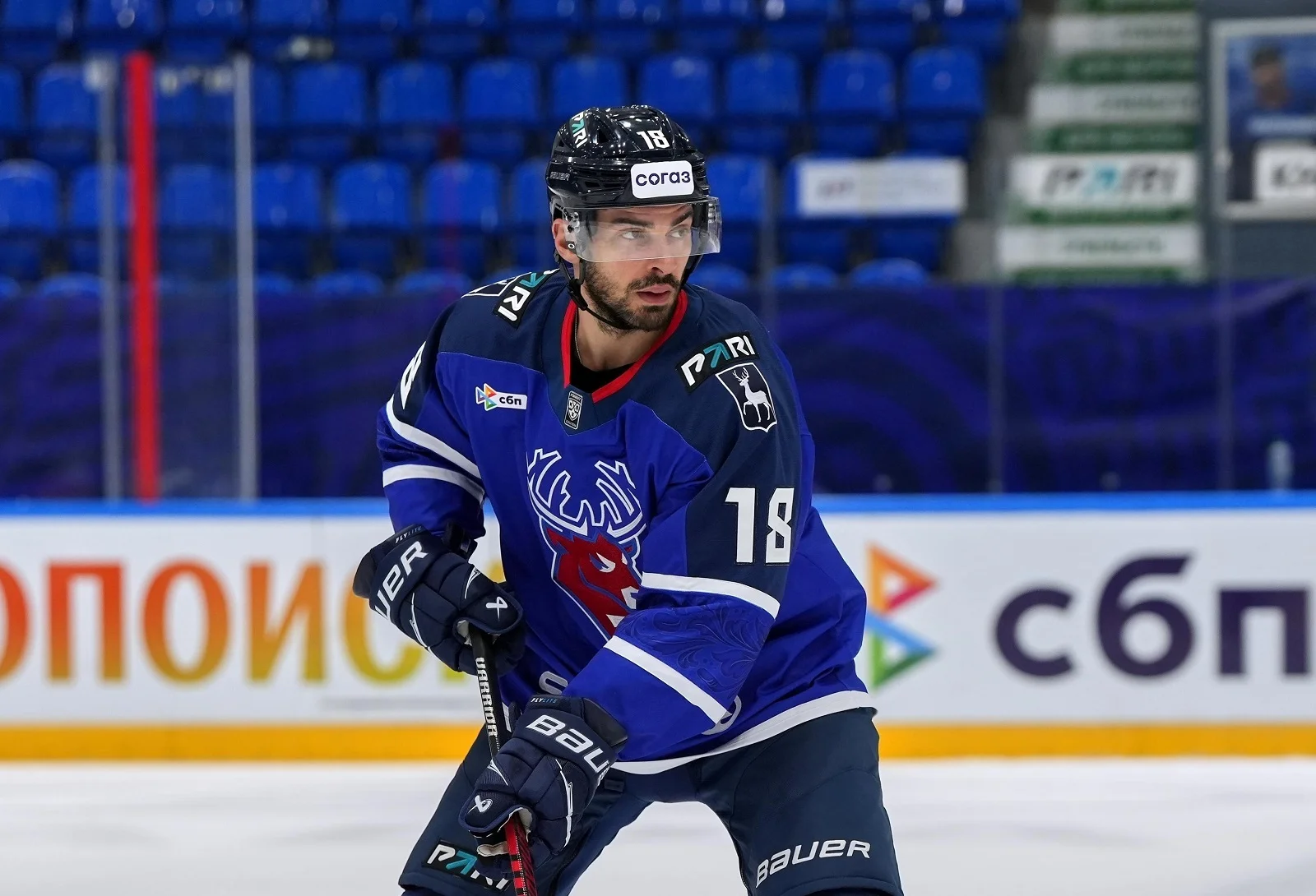 Нападающий «Торпедо» Шэйн Принс на тренировке команды в Нижнем Новгороде. Фото: hctorpedo.ru 